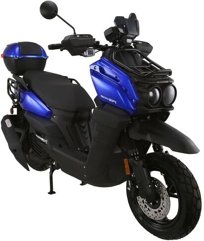 HHH ترقية خزان 200 EFI سكوتر TANK 200 دراجة نارية 200cc دراجة نارية سكوتر دراجة الشارع أوتوماتيكية بالكامل مع مطابقة الجذع الخلفي (أسود) in Kuwait