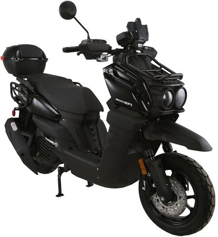 HHH ترقية خزان 200 EFI سكوتر TANK 200 دراجة نارية 200cc دراجة نارية سكوتر دراجة الشارع أوتوماتيكية بالكامل مع مطابقة الجذع الخلفي (أسود) in Kuwait