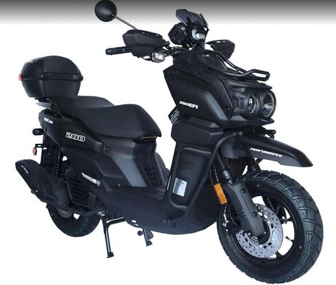 HHH ترقية خزان 200 EFI سكوتر TANK 200 دراجة نارية 200cc دراجة نارية سكوتر دراجة الشارع أوتوماتيكية بالكامل مع مطابقة الجذع الخلفي (أسود) in Kuwait