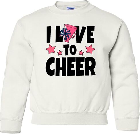 inktastic I Love To Cheer with O Being Replaced By Megaphone Youth Sweatshirt in Saudi Arabia