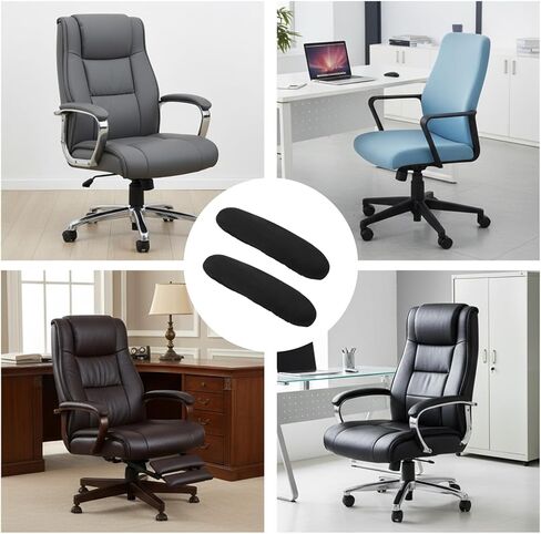 Ouligay 2 PCS Office Chair Arm Covers Stretchable & Removable Office Chair Armrest Covers Universal Desk Chairs Arm Cover Soft Velvet Armrest Protectors for Computer Gaming Chairs Black in Saudi Arabia