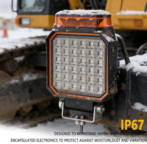 2-in-1 Amber Plow Lights - 2 PCS Waterproof Strobe Emergency Flashing Lights - Safety Warning Lights for Snow Plow Trucks Construction Cars ATV Forklift in Saudi Arabia