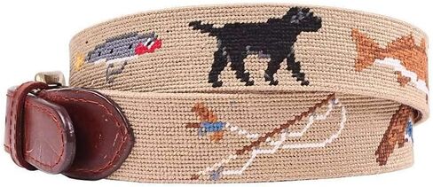Southern Sportsman Needlepoint Belt in Dark Khaki by Smathers & Branson in Saudi Arabia