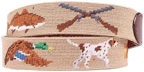 Southern Sportsman Needlepoint Belt in Dark Khaki by Smathers & Branson in Saudi Arabia