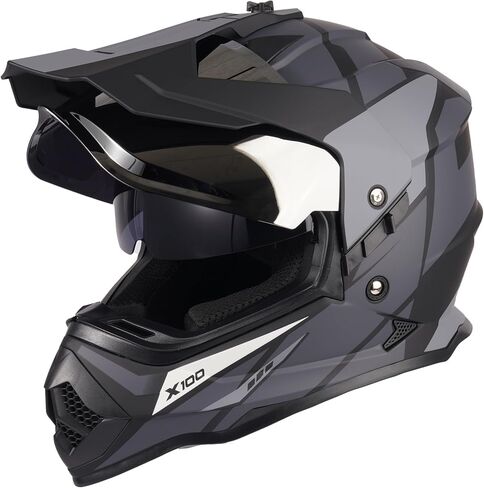Orthrus Dual Sport Adventure خوذة دراجة نارية معتمدة من DOT للبالغين، واقي مزدوج محمي من الأشعة فوق البنفسجية وفتحة اتصال داخلي، ATV UTV Dirt Bike Snowmobile Off Road Helmets in Kuwait