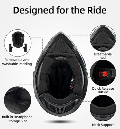 Orthrus Dual Sport Adventure خوذة دراجة نارية معتمدة من DOT للبالغين، واقي مزدوج محمي من الأشعة فوق البنفسجية وفتحة اتصال داخلي، ATV UTV Dirt Bike Snowmobile Off Road Helmets in Kuwait