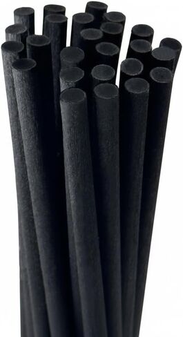 Thick Black Fiber Diffuser Reeds, 6mm Thick, 10 Inch, 25pcs, Black Diffuser Sticks for Fragrance Oils, Essential Oils (Black, 6mm) in Saudi Arabia
