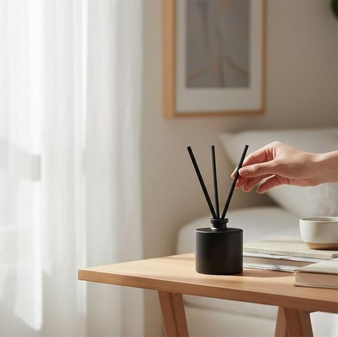 Thick Black Fiber Diffuser Reeds, 6mm Thick, 10 Inch, 25pcs, Black Diffuser Sticks for Fragrance Oils, Essential Oils (Black, 6mm) in Saudi Arabia