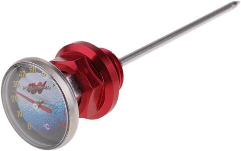 Motorcycle Oil Tank Dipstick With Temperature Gauge 110cc 125cc Compatible With Motorbike Pit Bike ATV Aluminum(Black) in Saudi Arabia