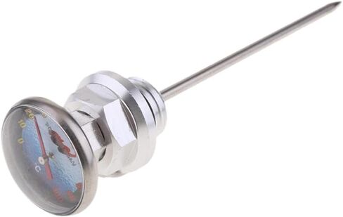 Motorcycle Oil Tank Dipstick With Temperature Gauge 110cc 125cc Compatible With Motorbike Pit Bike ATV Aluminum(Black) in Saudi Arabia