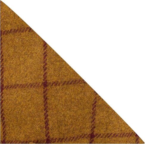 King & Priory Dark Mustard Check Pocket Square, Handkerchief, Tweed in Saudi Arabia