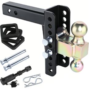 وصلة مقطورة بقضيب سحب قابلة للتعديل تناسب جهاز استقبال 2 بوصة مع ارتفاع/ارتفاع 6 بوصات وفولاذ كربوني 2 بوصة و2-5/16 بوصة وصلات كروية شديدة التحمل لأقصى سحب 20000 رطل in Kuwait