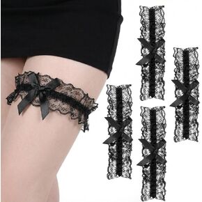 2PCs Black Wedding Garter for Bride, Bride-Tossing-Thigh, Lace Thigh Garter Bride Tossing Thigh for Women Teen Girls in Saudi Arabia