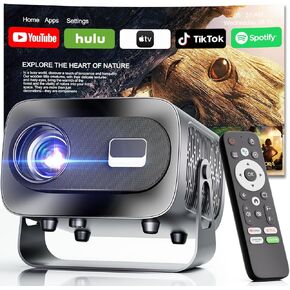 جهاز عرض صغير مع WiFi و Bluetooth و Electric Focus & Vertical Keystone ، ودعم 1080 بكسل HD 4K ، وجهاز عرض ذكي مع تطبيقات بث مدمجة ، وجهاز عرض محمول للفيلم الخارجي والمنزل in Kuwait