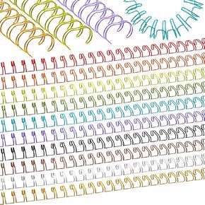 50 Pcs Metal Double Loop Binding Wires 1 Inch Bulk Cinch Binding Wires Double Spiral Ring Coil 10 Colors Twin Spines Combs 23 Holes 2: 1 Pitch Cinch Coil Machine Wire in Kuwait