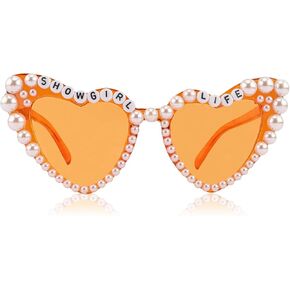 نظارات شمسية برتقالية للحياة من Showgirl Life، زينة للحفلات بطابع Life Showgirl، إكسسوار أزياء للنساء المشجعين in Kuwait