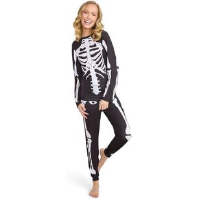 Tipsy Elves Halloween Pajamas for Women - Black PJ Set with Fun Spooky Icons & Long Sleeve Crew Neck in Kuwait