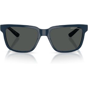 A|X ARMANI EXCHANGE Men's AX4026S Square Sunglasses, Matte Shiny Black/Grey, 56 mm in Saudi Arabia
