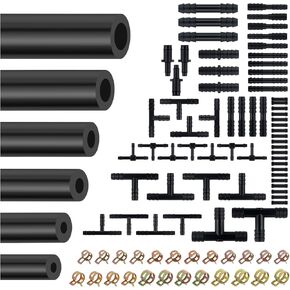 6PCS 5Ft Silicone Vacuum Hose Automotive Set,Vacuum Line Kit Includes ID 1/8" 5/32" 3/16" 1/4" 5/16" 3/8" Hose & Vacuums Hoses Connector & Clamps,Essential Vacuums Lines Automotive in Kuwait