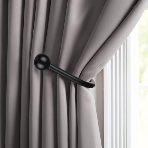 Curtain Holdbacks, 4pcs Curtains Holder Wall Mounted Drapery Tiebacks Retro Window Hook for Home Decor, Matte Black in Saudi Arabia