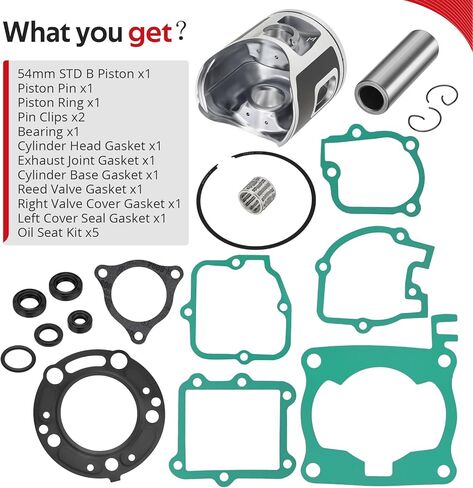 JAVIK Top End Rubuild Kit 54mm STD B Piston For Honda CR125R 2003 2004 O.E.M# 13110-KSR-A00 in Kuwait