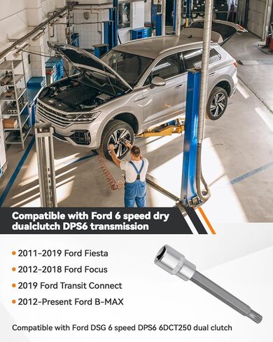 أداة فتح وحدة محرك القابض لعلبة التروس DSG لسيارة Ford DPS6 / 6DCT250 Focus، أداة إعادة ضبط ناقل الحركة المزدوج للسيارة، محرك 14 شريحة 3/8 بوصة، أداة فتح محرك نقل القابض المزدوج in Kuwait