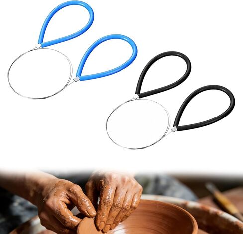23.6"Clay Wire Cutter Tool - 2 Pack with Black & Blue Comfort Grip, Pottery Cutting Tool for Wheel, Studio, Ceramics & Adult Crafters in Saudi Arabia