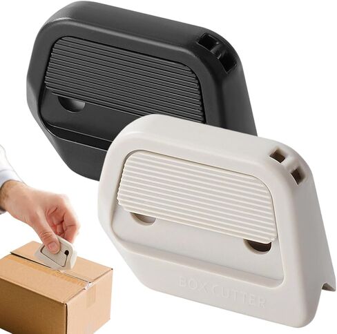 2 Pcs Magnetic Box Cutter,Box Opener Cutter,Ceramic Box Cutter,Ceramic, Box Cutters Retractable For Kids,Home And Office, Cardboard Cutting Tool(White+Black) in Kuwait