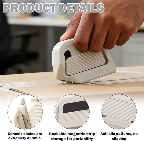 2 Pcs Magnetic Box Cutter,Box Opener Cutter,Ceramic Box Cutter,Ceramic, Box Cutters Retractable For Kids,Home And Office, Cardboard Cutting Tool(White+Black) in Kuwait