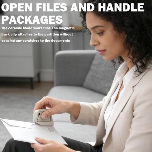 2 Pcs Magnetic Box Cutter,Box Opener Cutter,Ceramic Box Cutter,Ceramic, Box Cutters Retractable For Kids,Home And Office, Cardboard Cutting Tool(White+Black) in Kuwait