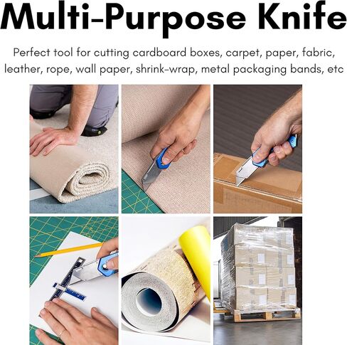 BirdRock Home Premium Folding Utility Knife – 2 Pack - Small Compact Pocket – Folding Box Cutter Tool – 3 Extra Razor Blades – Cut Cardboard Boxes – Locking Safety Knife Set in Kuwait