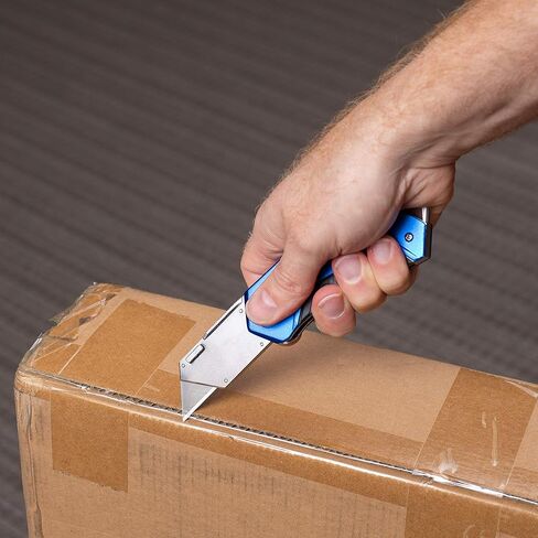 BirdRock Home Premium Folding Utility Knife – 2 Pack - Small Compact Pocket – Folding Box Cutter Tool – 3 Extra Razor Blades – Cut Cardboard Boxes – Locking Safety Knife Set in Kuwait