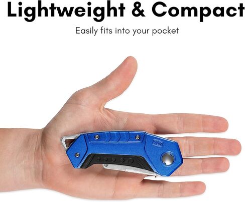 BirdRock Home Premium Folding Utility Knife – 2 Pack - Small Compact Pocket – Folding Box Cutter Tool – 3 Extra Razor Blades – Cut Cardboard Boxes – Locking Safety Knife Set in Kuwait