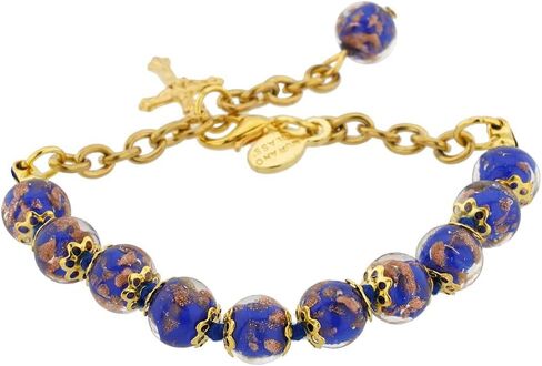 Glass Of Venice Murano Glass Sommerso Rosary Bracelet - Navy Blue in Saudi Arabia