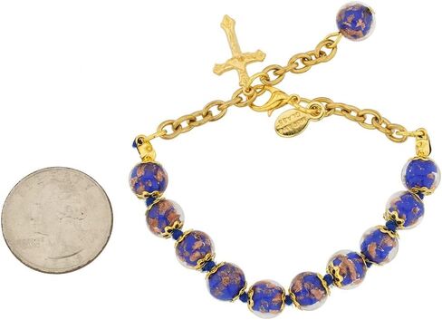 Glass Of Venice Murano Glass Sommerso Rosary Bracelet - Navy Blue in Saudi Arabia