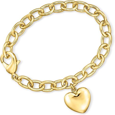 Ross-Simons Italian 14kt Yellow Gold-Plated Heart Cable-Chain Bracelet in Saudi Arabia