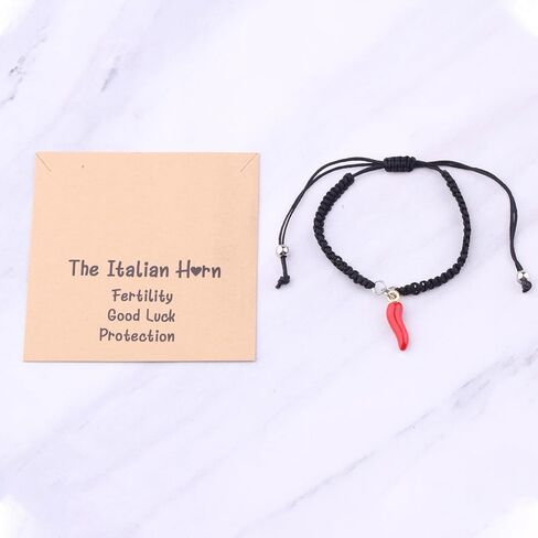 BLEOUK Italian Fertility Bracelet Good Luck Charm Red Horns Italy Gift Italian Protection Jewelry in Saudi Arabia
