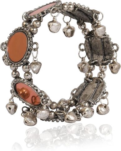JD'Z COLLECTION Bracelet Bangle Handcrafted | Boho Gypsy Goth Hippie Festival Vintage Style Bracelet Hand Jewelry | Womens Fashion Accessory | Indian Bracelet Bangle Metallic Silver Oxidized Finish in Saudi Arabia