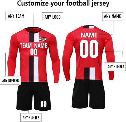 Unisex Long Sleeve Football Kit Adult Teen Child Moisture-Wicking Soccer Shirt Men Women Boys Girls Training Match in Saudi Arabia