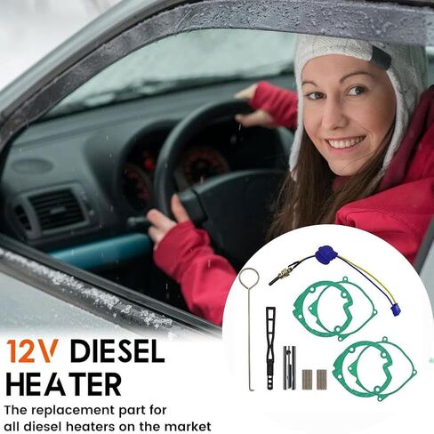 Diesel Heater Glow Plug Repair Kit,12V 5KW 8KW Parking Diesel Heater Glow Ignition Plug Kit with Filter,10PCS Repair Replacement Parts Kits of Diese-l Heate-r Accessories for Car Truck Boat in Saudi Arabia
