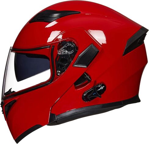 ILM Bluetooth Motorcycle Helmet Modular Flip up Full Face Dual Visor Mp3 Intercom FM Radio DOT Model 902BT(Matte Black, Large) in Saudi Arabia