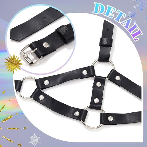 REETAN Leather Thigh Harness Black Rave Fashion Punk Leg Garter Belt for Women in Saudi Arabia