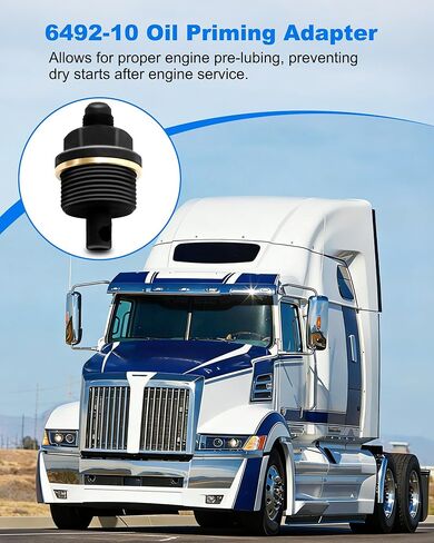 محول زيت أساسي 6492-10 متوافق مع محركات ديترويت ديزل DD13 وDD15، مع غطاء غبار وقناة وشريط إغلاق، يتيح التشحيم المسبق الدقيق للمحرك in Kuwait