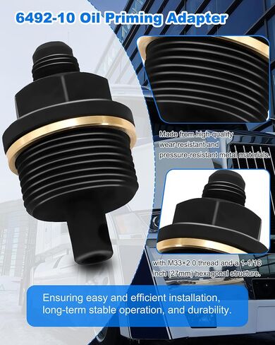 محول زيت أساسي 6492-10 متوافق مع محركات ديترويت ديزل DD13 وDD15، مع غطاء غبار وقناة وشريط إغلاق، يتيح التشحيم المسبق الدقيق للمحرك in Kuwait