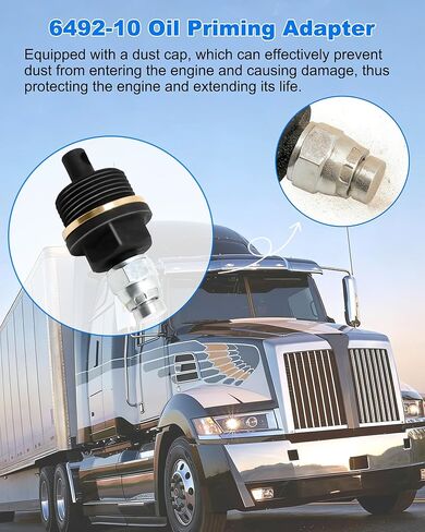 محول زيت أساسي 6492-10 متوافق مع محركات ديترويت ديزل DD13 وDD15، مع غطاء غبار وقناة وشريط إغلاق، يتيح التشحيم المسبق الدقيق للمحرك in Kuwait