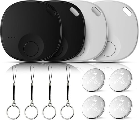 علامات تعقب الهواء-4 حزمة ، تعمل Bluetooth Tracker مع Apple Find My App (iOS فقط) ، و Finder Keys وموقع العناصر للمفاتيح ، والأمتعة ، والمحفظة ، والحيوانات الأليفة ، وعلامات التتبع الذكية مع حلقة مفتاح ، وبطارية قابلة للاستبدال in Kuwait