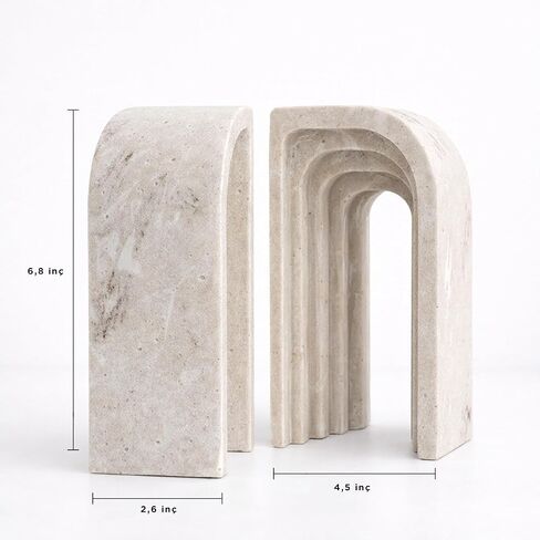 Decorative Bookends for Shelves – Book Ends for Heavy Books, Heavy Duty Stone Book Holder, Modern Home Office Decor, Non-Slip Base, Gift Box Included, Set of 2 in Saudi Arabia