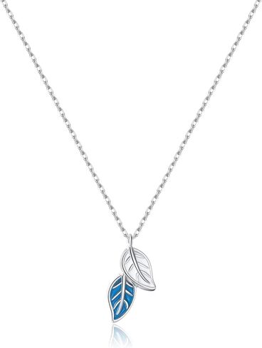 Reffeer Solid 925 Sterling Silver Leaf Necklace Chain for Women Teen Girls Small Leaf Pendant Necklace Choker in Saudi Arabia