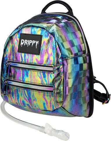Mini Rave Hydration Pack - حقيبة ظهر للنساء والرجال - 1.5L LEAKPRAINT PLADDER - أساسيات وملحقات هذيان - حزمة Hydro لموسيقى و EDM - SLICK OIL SLICK in Saudi Arabia