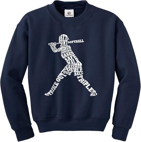 Threadrock Big Girls' Softball Batter Typography Youth Sweatshirt in Saudi Arabia
